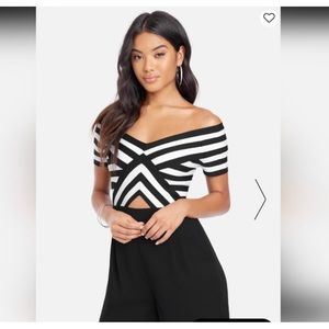BEBE off the shoulder romper